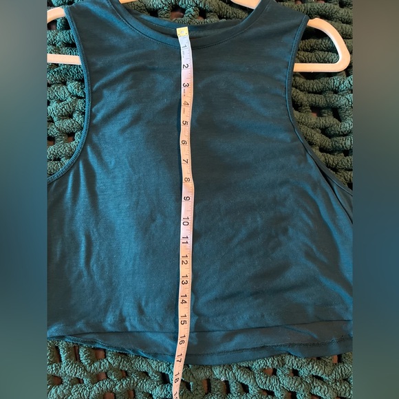 MPG Teal Crop Muscle Tee - Picture 6 of 7